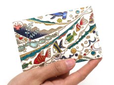 画像5: 【夏限定柄/限定Item】海はひろいな 両面文庫革のパスカードホルダー（金唐柄）［t］ (5)