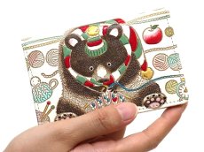 画像5: 【Xmas柄/限定Item】編むくま 両面文庫革のパスカードホルダー［t］ (5)