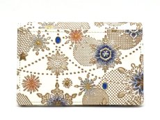 画像2: 【Xmas柄/限定Item】スノーオーナメント＜ラピス＞ 両面文庫革のパスカードホルダー（金唐柄）［t］ (2)