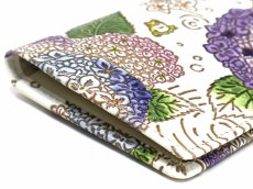 画像4: 【夏限定柄/限定Item】紫陽花 両面文庫革のパスカードホルダー［t］ (4)