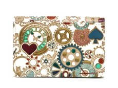 画像2: 【限定Item】時の歯車＜青緑＞ 両面文庫革のパスカードホルダー（金唐柄）［t］ (2)
