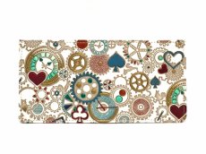 画像1: 【限定Item】時の歯車＜青緑＞ フラット札入れ（金唐柄）［t］ (1)