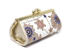 画像3: 【Xmas柄】スノーオーナメント＜ラピス＞ リップも入るハートまちの小物入れ（金唐柄） (3)