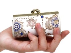 画像5: 【Xmas柄】スノーオーナメント＜ラピス＞ リップも入るハートまちの小物入れ（金唐柄） (5)