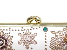 画像4: 【Xmas柄】スノーオーナメント＜ブロンズ＞ リップも入るハートまちの小物入れ（金唐柄） (4)