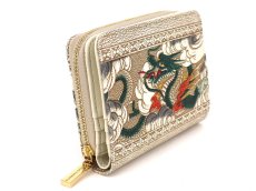 画像2: 終売 龍＜緑＞ ぐるっとファスナーのお財布［t］ (2)