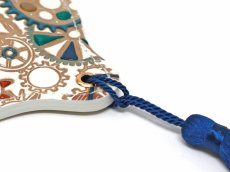 画像3: 時の歯車＜青緑＞ 手鏡（金唐柄）［t］ (3)