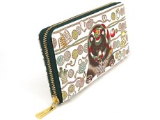 画像2: 【Xmas柄】編むくま ぐるっとファスナーの長財布［t］ (2)