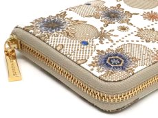 画像3: 【Xmas柄】スノーオーナメント＜ラピス＞ ぐるっとファスナーの長財布（金唐柄）［t］ (3)