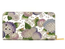 画像2: 【夏限定柄】紫陽花 ぐるっとファスナーの長財布［t］ (2)
