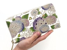 画像5: 【夏限定柄】紫陽花 ぐるっとファスナーの長財布［t］ (5)