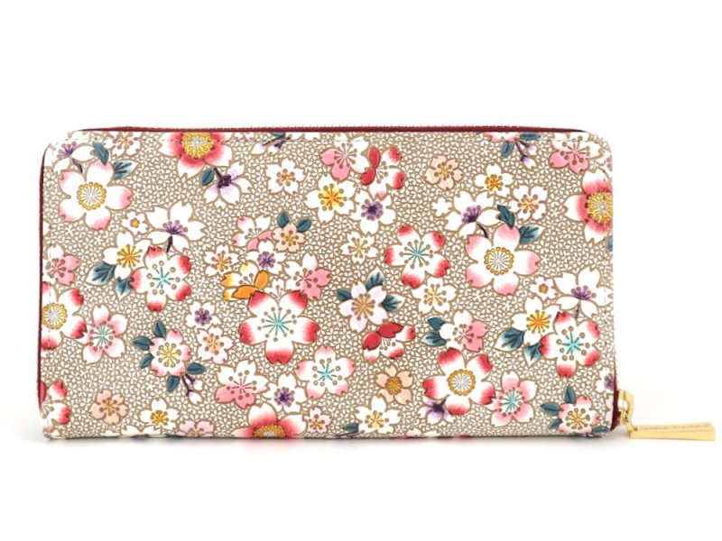 季節限定柄】五色桜 ぐるっとファスナーの長財布［t］