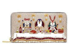 画像1: ノーブルアニマルズ ぐるっとファスナーの長財布（金唐柄）［t］ (1)
