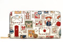 切手 ぐるっとファスナーの長財布［t］