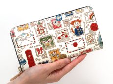 画像5: 切手 ぐるっとファスナーの長財布［t］ (5)