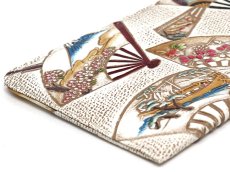 画像3: 完売【限定Item】四季扇面 ひとえ束入れ（金唐柄）［t］ (3)