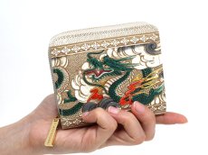画像4: 龍＜緑＞ 二つ折りファスナーミニ財布［t］ (4)