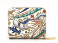 画像2: 【夏限定柄】海はひろいな 二つ折りファスナーミニ財布（金唐柄）［t］ (2)