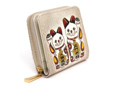 画像2: 招き猫 二つ折りファスナーミニ財布［t］ (2)