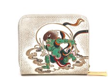 画像2: 風神雷神 二つ折りファスナーミニ財布［t］ (2)
