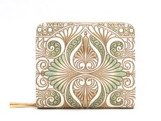 画像1: ロカイユ＜ペールカーキ＞ 二つ折りファスナーミニ財布［t］ (1)