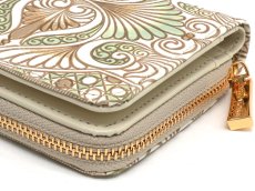 画像3: ロカイユ＜ペールカーキ＞ 二つ折りファスナーミニ財布［t］ (3)