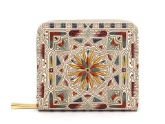 カロー＜ブロンズ＞ 二つ折りファスナーミニ財布（絢爛柄）［t］