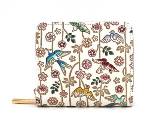 【新品】文庫屋大関 二つ折りファスナー付き財布 プレゼントに♪ 夢二記念館監修 文庫革「二ツ折財布（ぐるっとファスナー）」