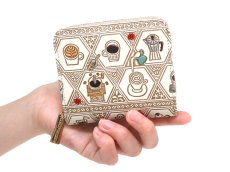 画像4: 珈琲 二つ折りファスナーミニ財布［t］ (4)