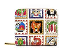 アフリカ 二つ折りファスナーミニ財布（絢爛柄）［t］