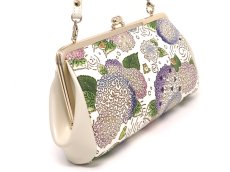 画像3: 【夏限定柄/限定Item】紫陽花 がま口ハンドルクラッチ (3)