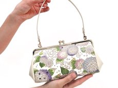 画像5: 【夏限定柄/限定Item】紫陽花 がま口ハンドルクラッチ (5)
