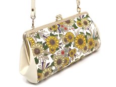 画像2: 【夏限定柄/限定Item】ひまわり がま口ハンドルクラッチ (2)