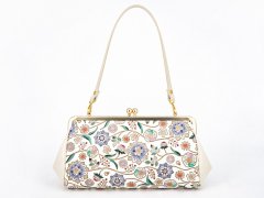 完売【予約限定】ダリア<コバルトブルー> がま口ハンドルクラッチ