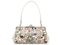 【限定Item】時の歯車＜青緑＞ がま口ハンドルクラッチ (金唐柄)