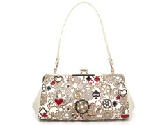 【限定Item】時の歯車＜赤黒＞ がま口ハンドルクラッチ (金唐柄)