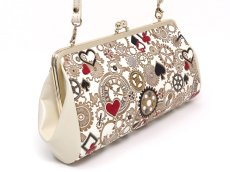 画像2: 【限定Item】時の歯車＜赤黒＞ がま口ハンドルクラッチ (金唐柄) (2)