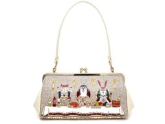 【限定Item】ノーブルアニマルズ がま口ハンドルクラッチ (金唐柄)