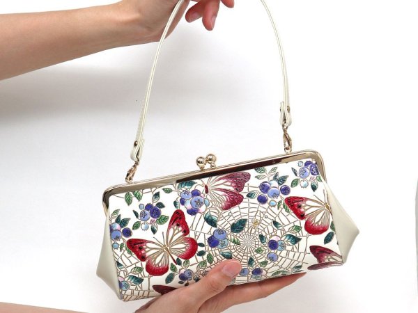 画像4: 完売【限定Item】ブルーベリーは願う＜ボルドー＞ がま口ハンドルクラッチ