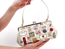 画像5: 【限定Item】切手 がま口ハンドルクラッチ (5)