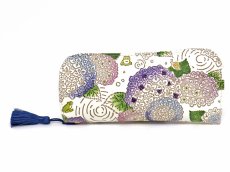 画像1: 【夏限定柄】紫陽花 メガネケース［t］ (1)