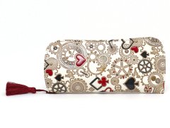 時の歯車＜赤黒＞ メガネケース（金唐柄）［t］