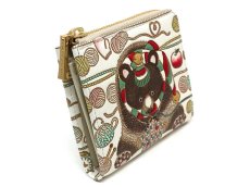 画像2: 【Xmas柄/限定Item】編むくま L字ファスナーの小さなお財布［t］ (2)