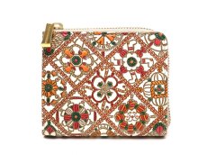 画像1: 【Xmas柄/限定Item】キャンディクロッシェ L字ファスナーの小さなお財布［t］ (1)