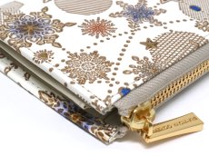 画像3: 【Xmas柄/限定Item】スノーオーナメント＜ラピス＞ L字ファスナーの小さなお財布（金唐柄）［t］ (3)