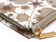 画像3: 【Xmas柄/限定Item】スノーオーナメント＜ブロンズ＞ L字ファスナーの小さなお財布（金唐柄）［t］ (3)