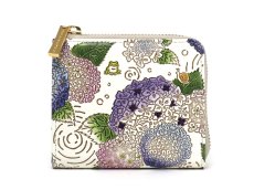 画像1: 【夏限定柄/限定Item】紫陽花 L字ファスナーの小さなお財布［t］ (1)