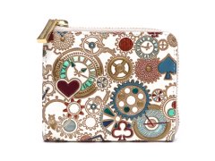 【限定Item】時の歯車＜青緑＞ L字ファスナーの小さなお財布（金唐柄）［t］