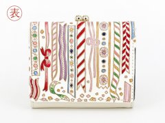 【予約限定柄】リボン（クリスマス柄） 三つ折りミニ財布［t］