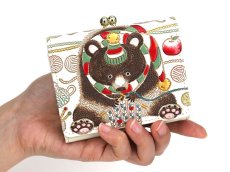 画像5: 【Xmas柄】編むくま 三つ折りミニ財布［t］ (5)